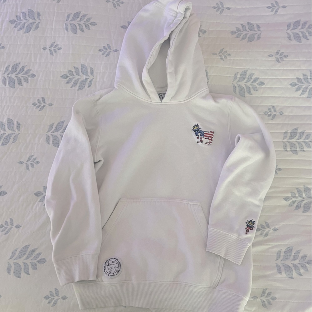 Goat USA White Hooded Freedom Youth  Sweatshirt